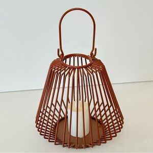 Candle Holder Orange Wire Electric Candle Home Decor Long Soft Glow In/Outdoors